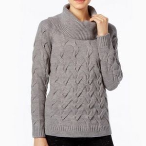 Calvin Klein Twisted Cable Cowl Sweater WHITE ONLY